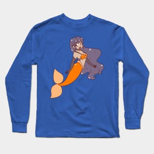 Orange Tailfin Mermaid Long Sleeve T-Shirt